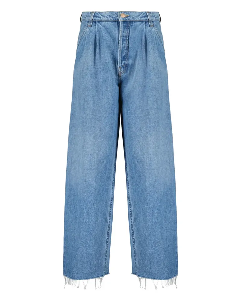 Mother Ausgefranste Jeans mit Falten - Blau Blau