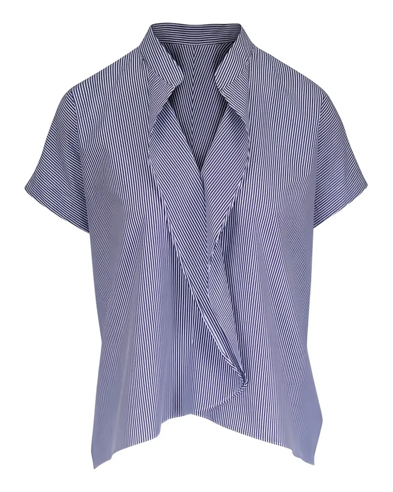 Zero + Maria Cornejo Gestreifte Bluse mit Kragen - Blau Blau