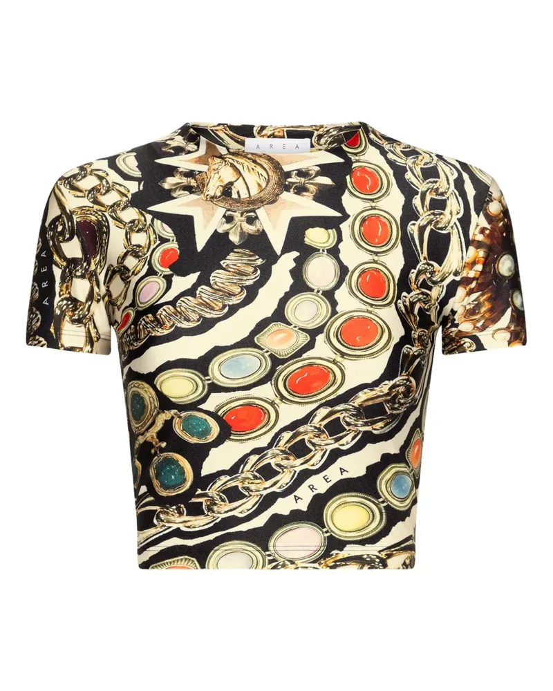 Area Cropped-T-Shirt mit Print - Nude Nude