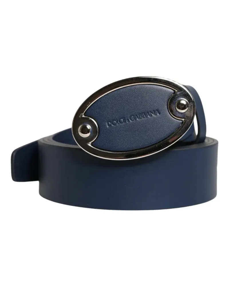 Dolce & Gabbana logo-buckle leather belt - Blau Blau