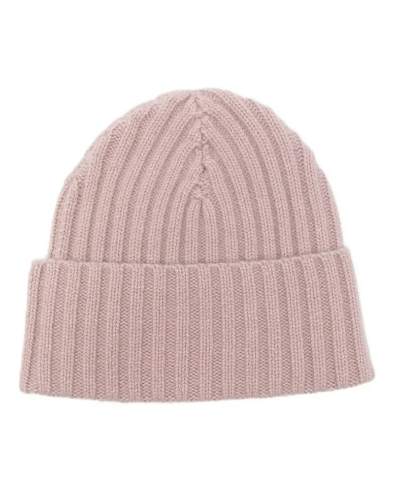 Liska Gerippte Kaschmirbeanie - Rosa Rosa