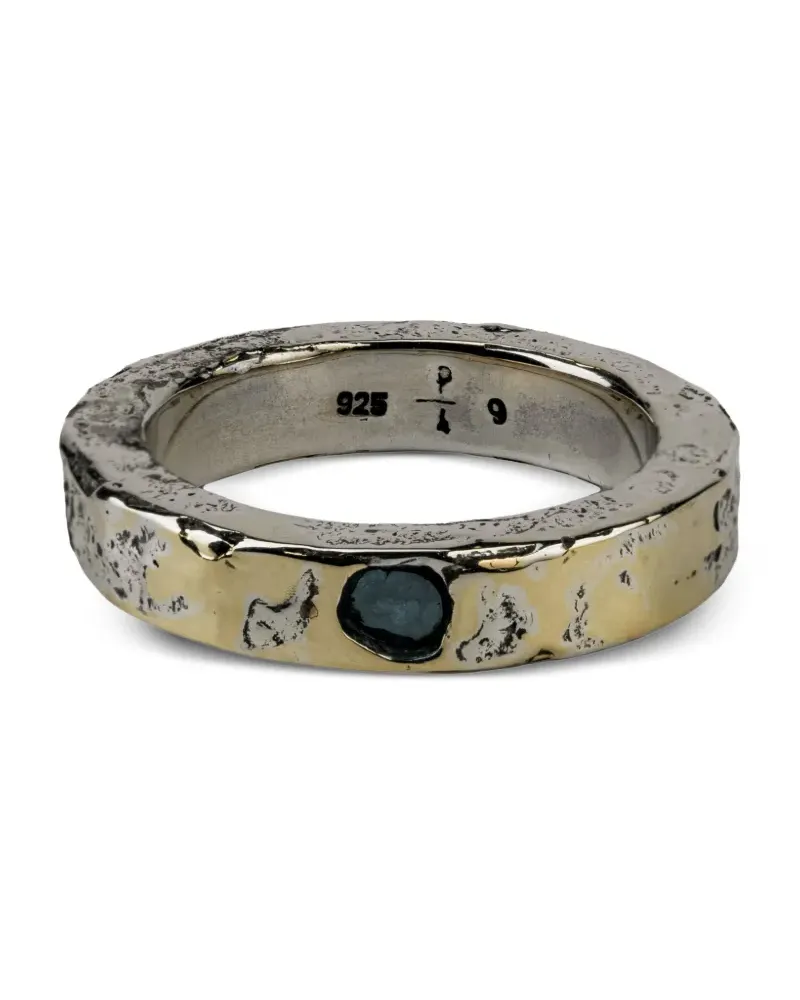 Parts Of Four 18kt Sistema Gelbgoldring mit Diamant - Silber Silber