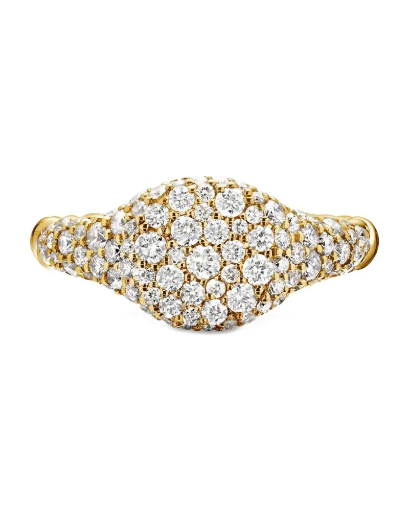 David Yurman 18kt Petite Pavé Gelbgold-Pinky-Ring mit Diamanten (7mm Gold