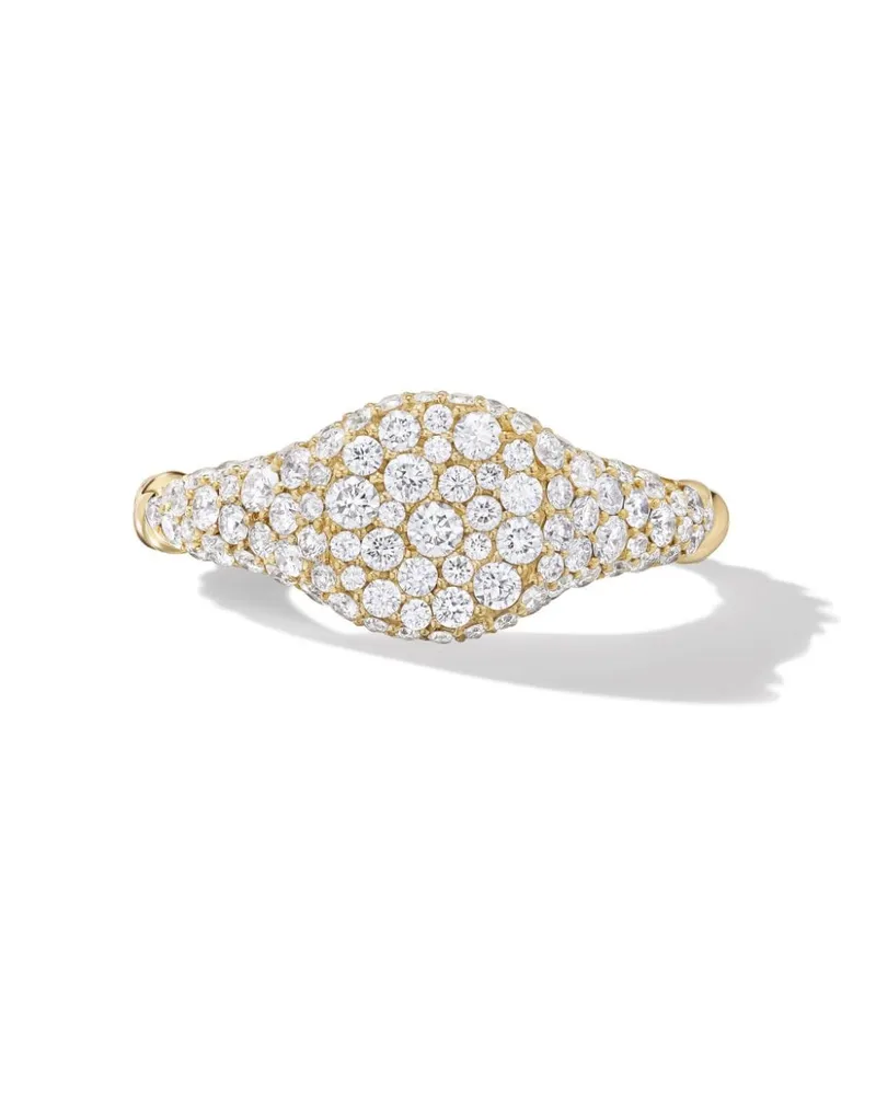 David Yurman 18kt Petite Pavé Gelbgold-Pinky-Ring mit Diamanten (7mm Gold