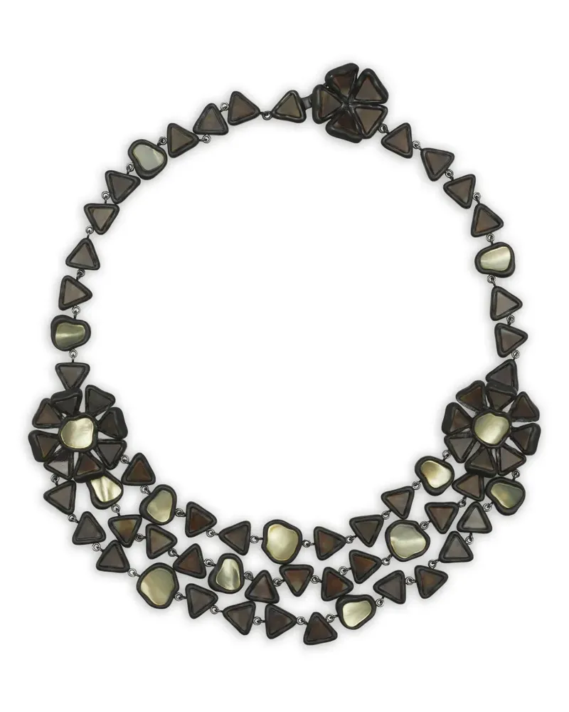 Tory Burch Curiosity Triple Strand Halskette - Schwarz Schwarz