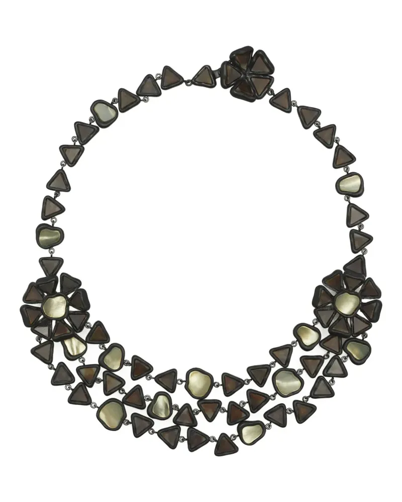 Tory Burch Curiosity Triple Strand Halskette - Schwarz Schwarz