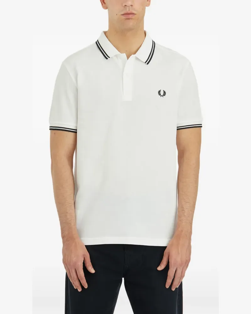 Fred Perry striped-sleeve polo shirt - Weiß Weiß