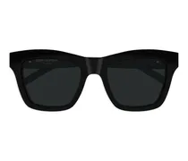 Eckige Sonnenbrille mit Logo-Schild - Schwarz