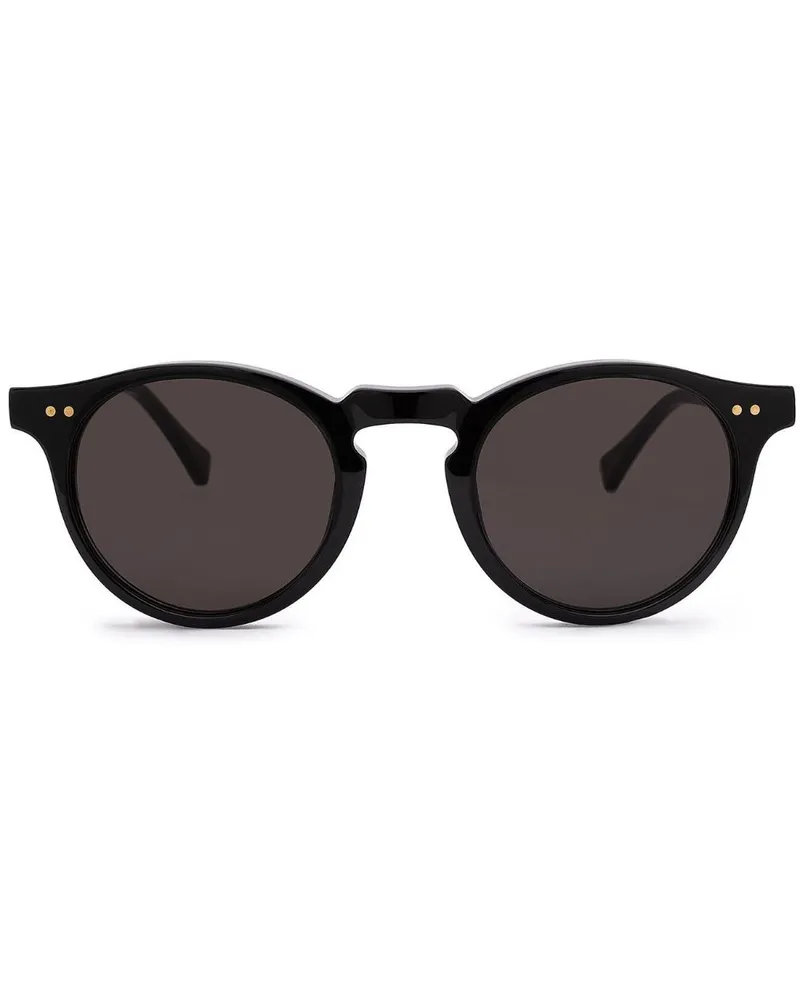Nialaya Runde Sonnenbrille mit Logo-Print - Schwarz Schwarz