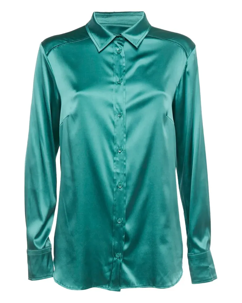 Max Mara Klassisches Seidenhemd - Grün Grün