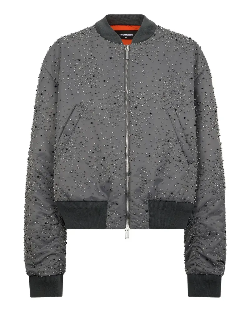 Dsquared2 Bomberjacke mit Kristallen - Grau Grau
