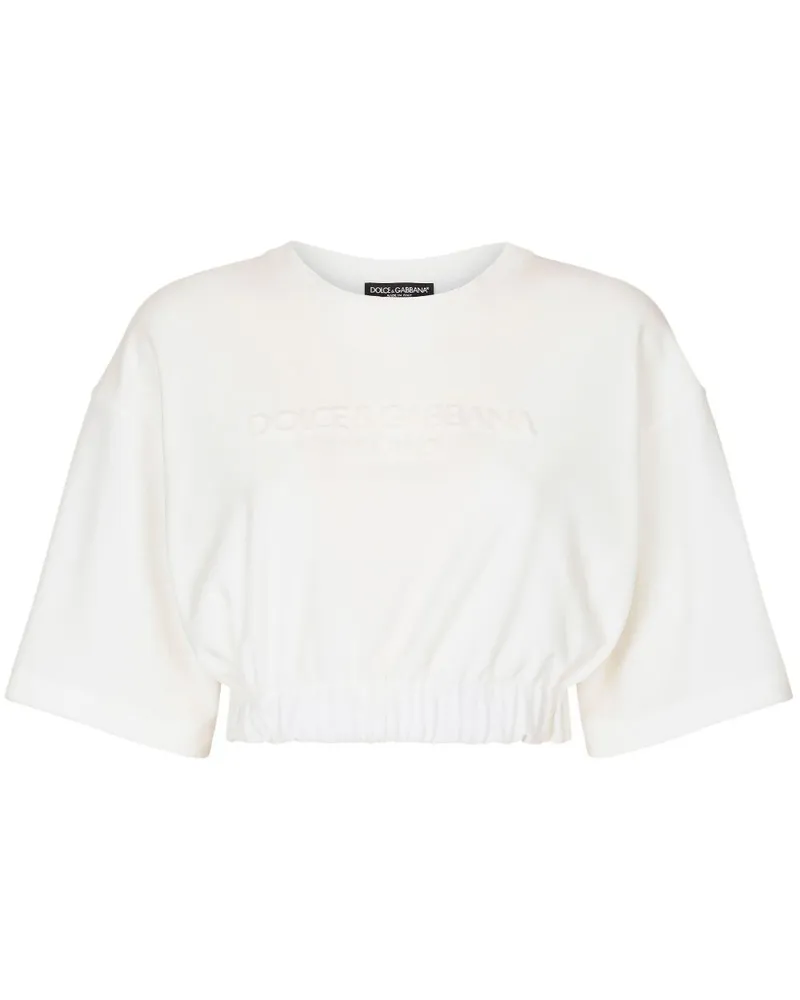 Dolce & Gabbana T-Shirt mit elastischem Bund - Weiß Weiß