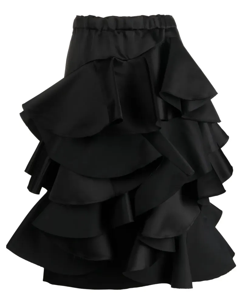 Comme des Garçons Gerüschter Stufenrock - Schwarz Schwarz