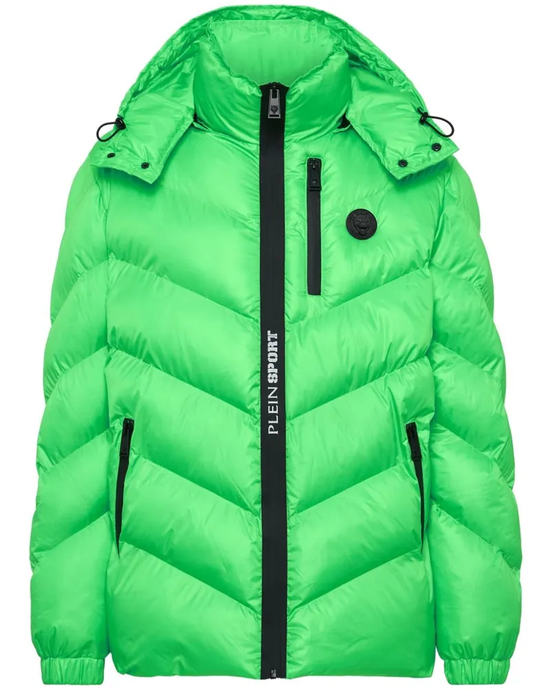 Philipp Plein Gefütterte Jacke mit Logo-Patch - Grün Grün