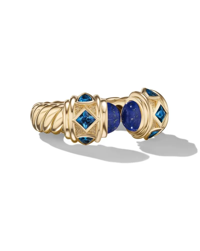 David Yurman 18kt Renaissance Gelbgoldring mit Lapislazuli und Topas 6,5mm Gold