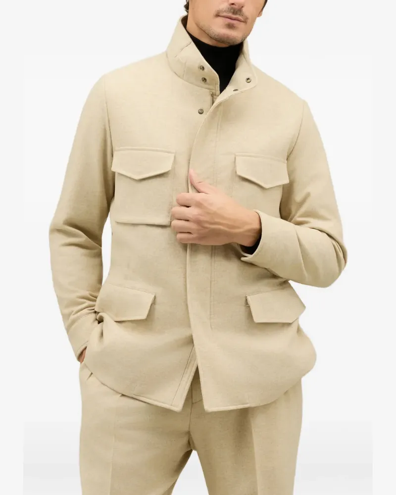 Boglioli patch-pocket padded coat - Nude Nude