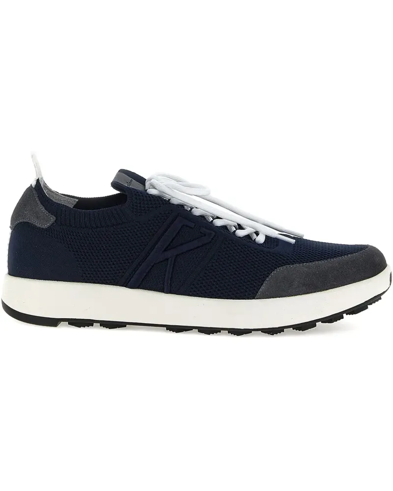 Kiton Sneakers mit gestricktem Einsatz - Blau Blau