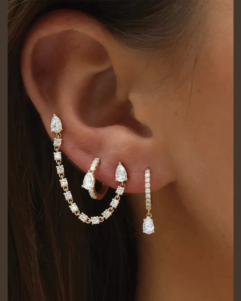 ANITA KO Doppelter Ohrring mit Diamanten - Rosa Rosa