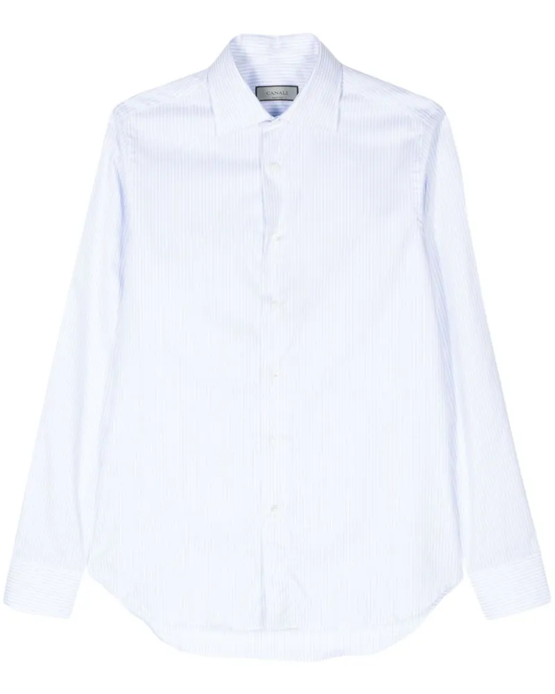 Canali Gestreiftes Hemd - Blau Blau