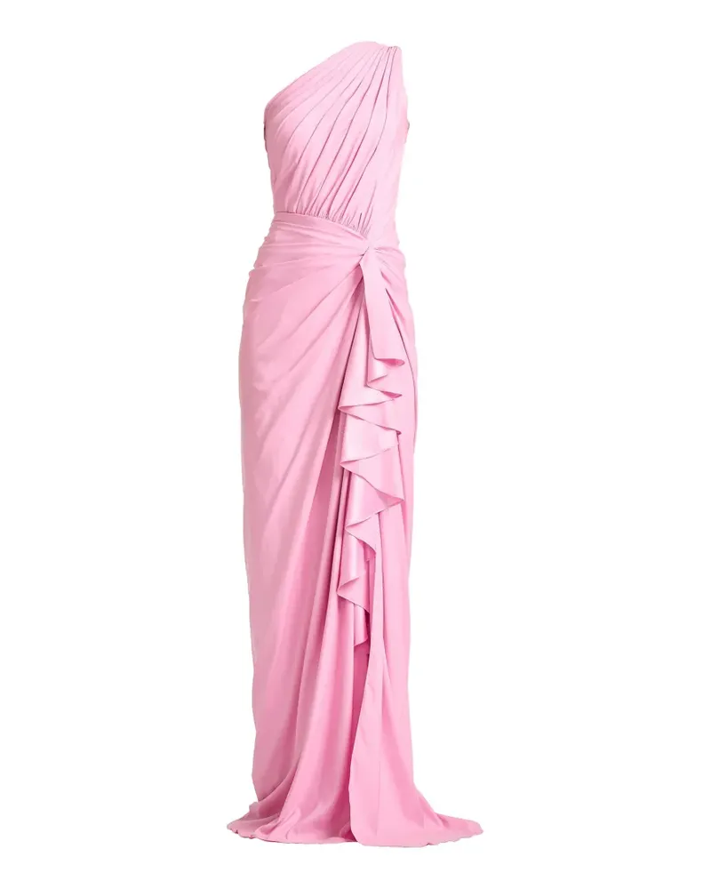 Tadashi Shoji Gerüschtes Lena One-Shoulder-Abendkleid - Rosa Rosa