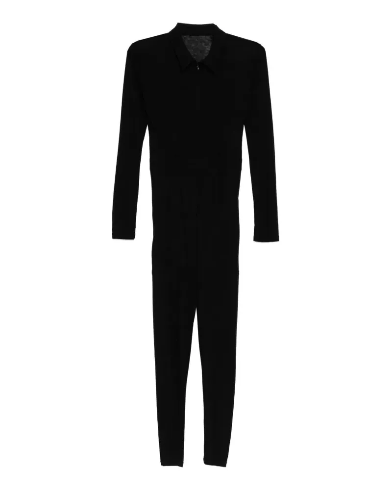 Yohji Yamamoto Langärmeliger Jumpsuit - Schwarz Schwarz