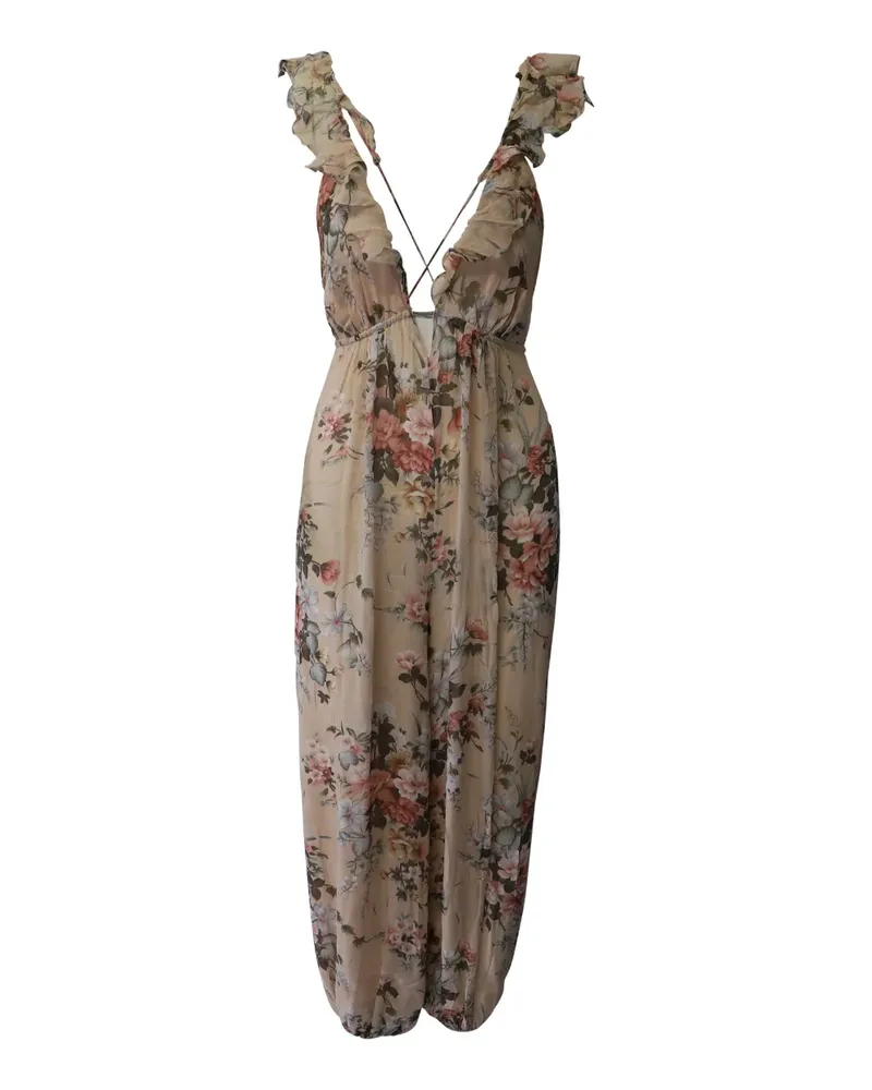 Zimmermann Aerial floral-print jumpsuit - Nude Nude