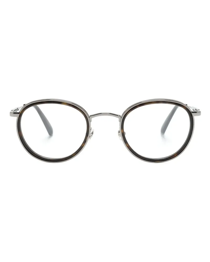 Moncler Brille mit rundem Gestell - Braun Braun