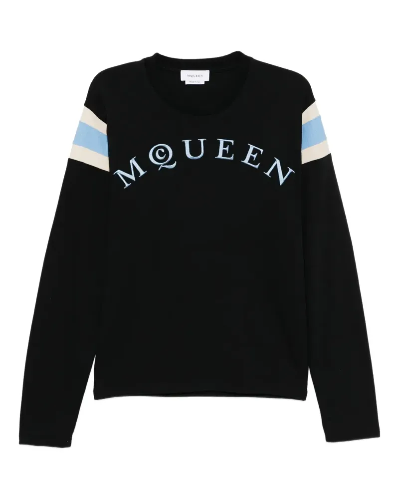 Alexander McQueen Sweatshirt mit Logo-Stickerei - Schwarz Schwarz