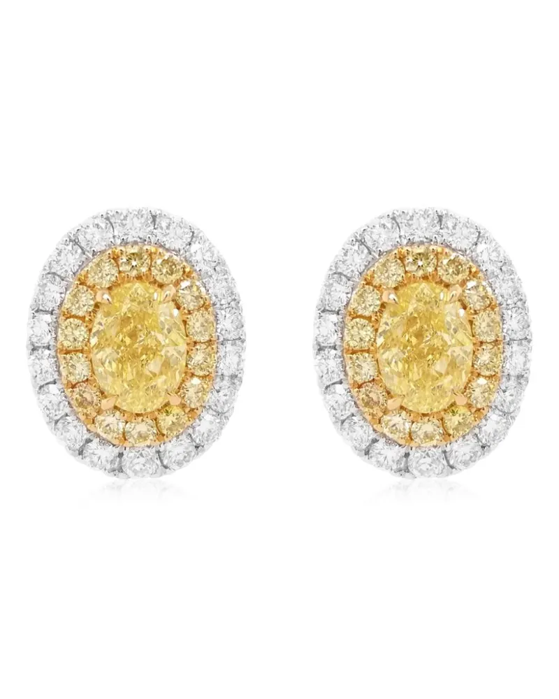 HYT Jewelry 18kt Weißgoldohrringe mit Diamanten - Silber Silber