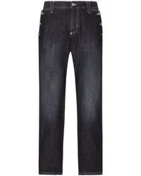 Dolce & Gabbana Straight-Leg-Jeans mit Logo Schwarz