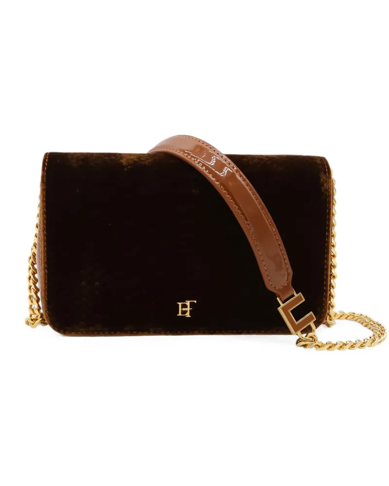 Elisabetta Franchi Schultertasche mit Kroko-Effekt - Braun Braun