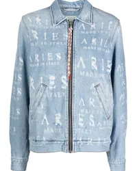 Aries Jeansjacke in Distressed-Optik Blau