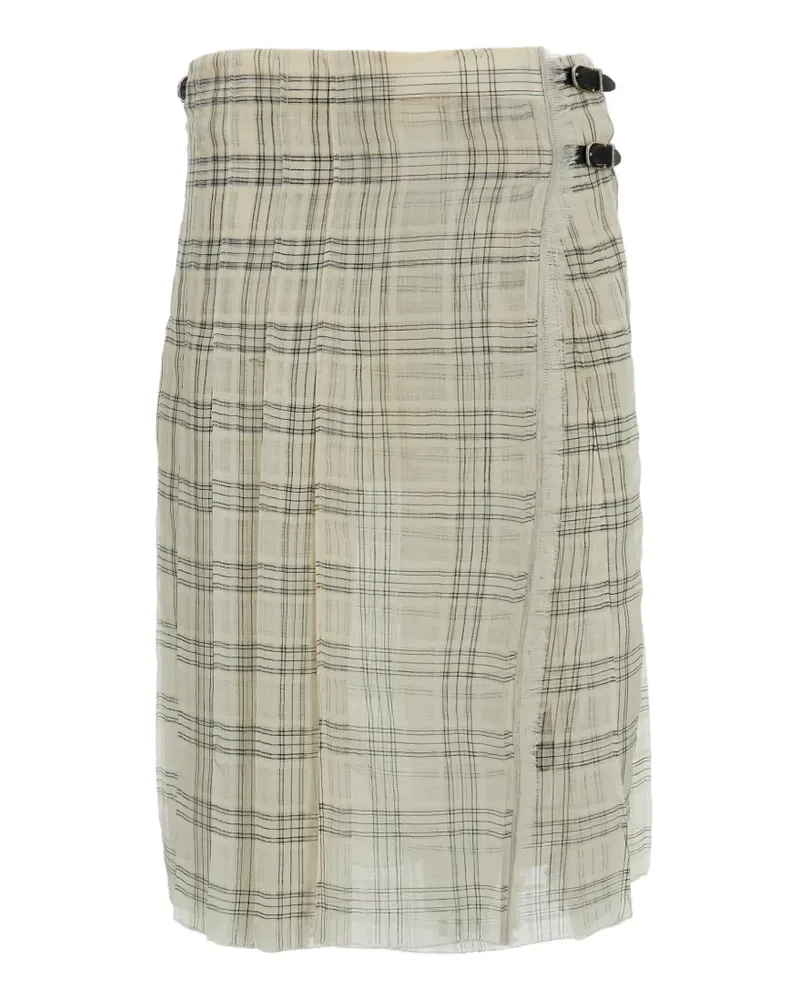Durazzi Milano plaid-pattern midi skirt - Nude Nude