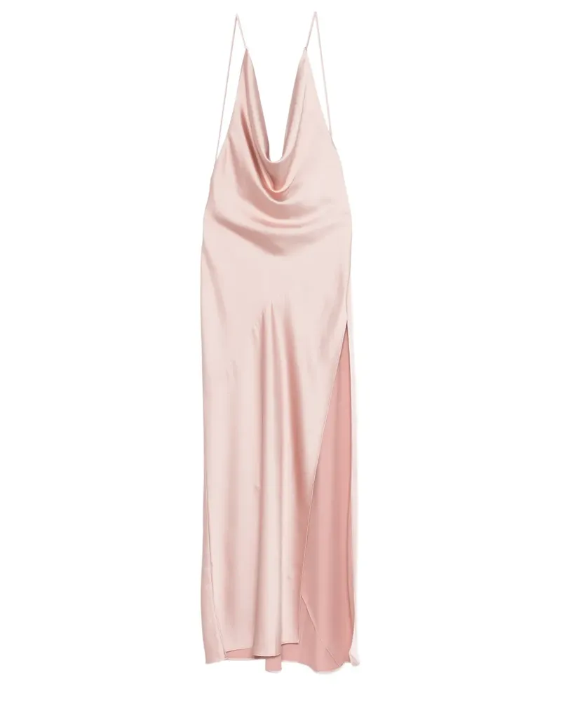 ANDAMANE Vera cowl-neck side-slit maxi dress - Rosa Rosa