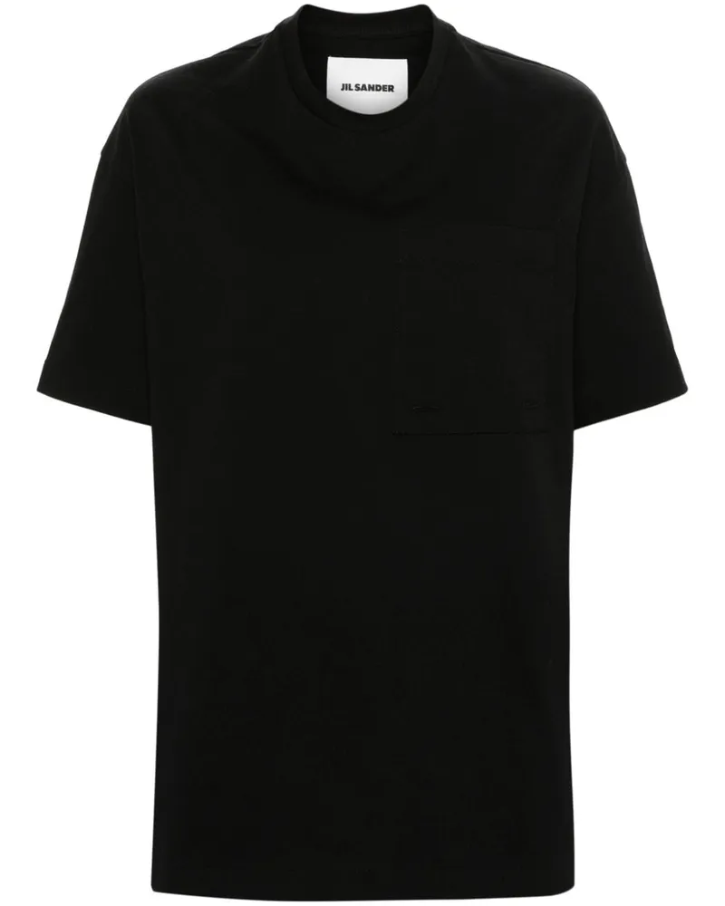 Jil Sander T-Shirt mit Brusttasche - Schwarz Schwarz