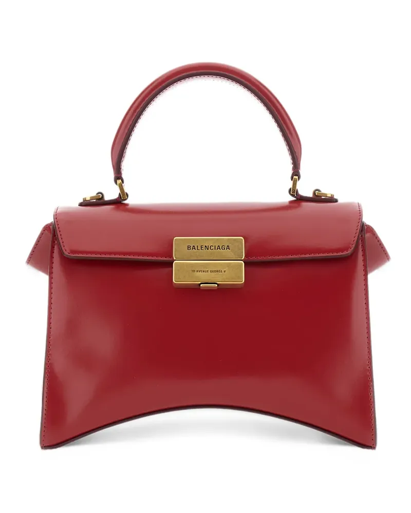 Balenciaga Hourglass Avenue top handle bag small in carmin red - Rot Rot