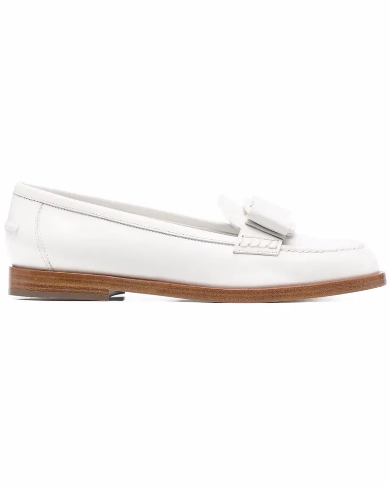 Ferragamo Loafer mit Schleife - Weiß Weiß