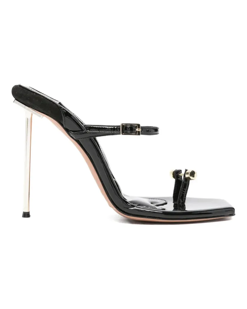 HARDOT patent-leather toe-strap sandals - Schwarz Schwarz