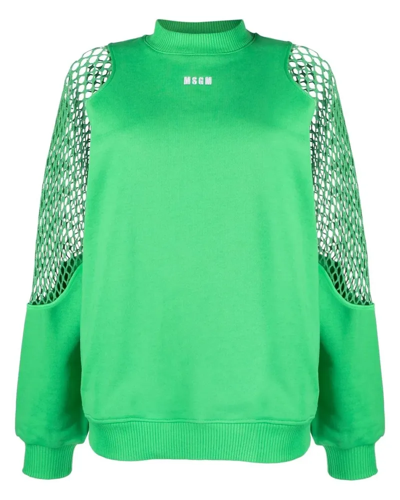 MSGM Sweatshirt mit Netzdetail - Grün Grün