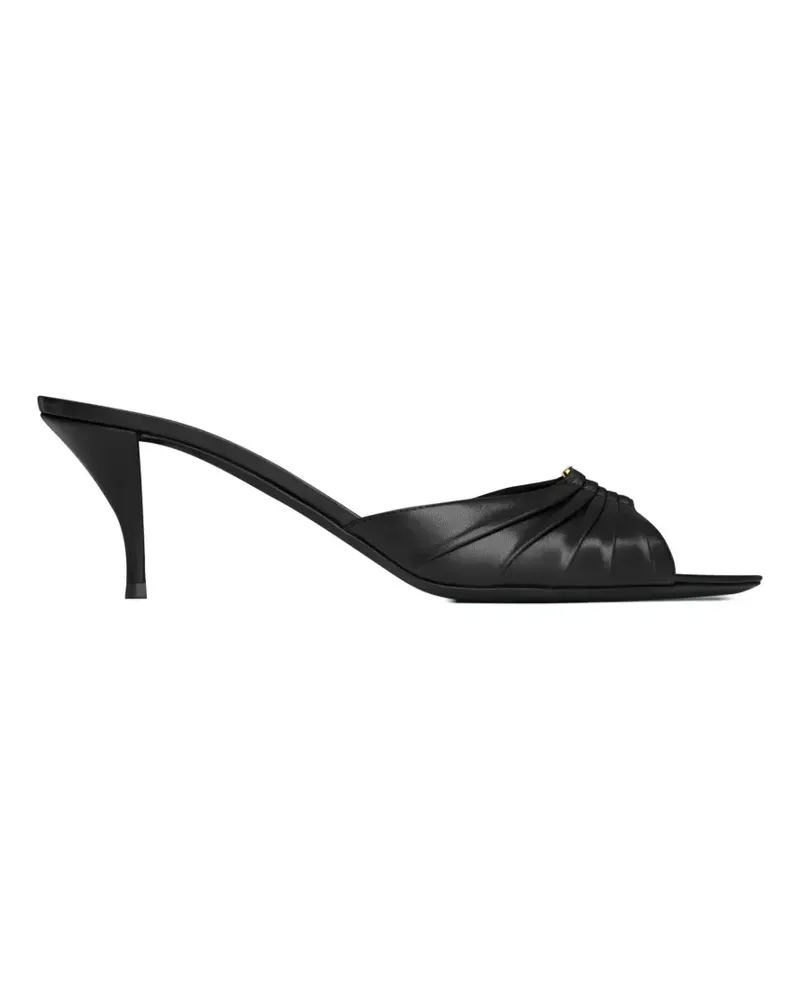 Saint Laurent twisted logo-detail sandals - Schwarz Schwarz