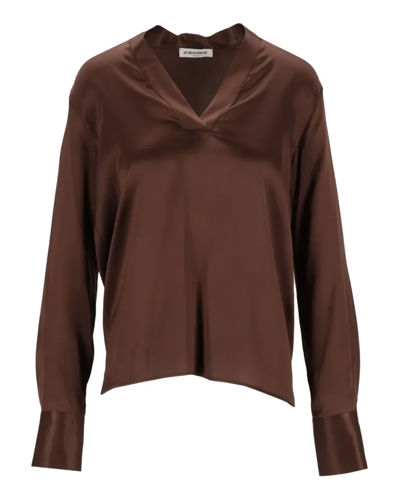 Al Duca D’Aosta 1902 V-neck blouse - Braun Braun
