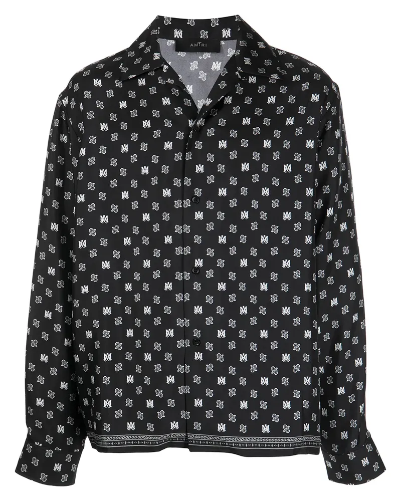 Amiri Seidenhemd mit Paisley-Print - Schwarz Schwarz