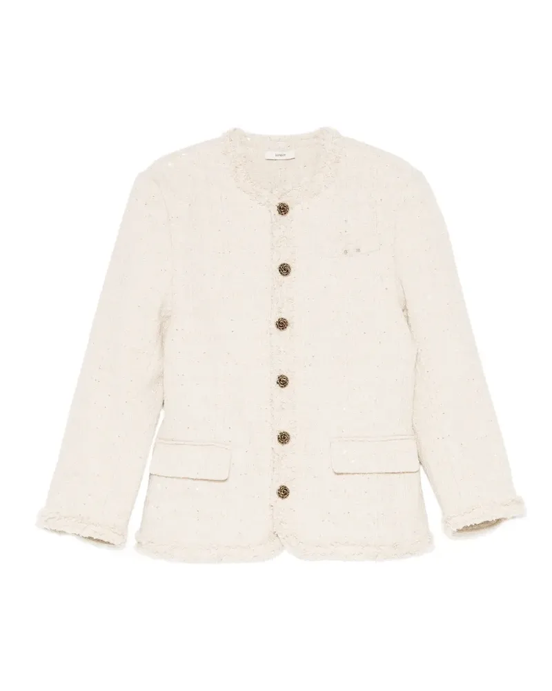 BONBOM Tweed-Blazer mit rundem Ausschnitt - Nude Nude