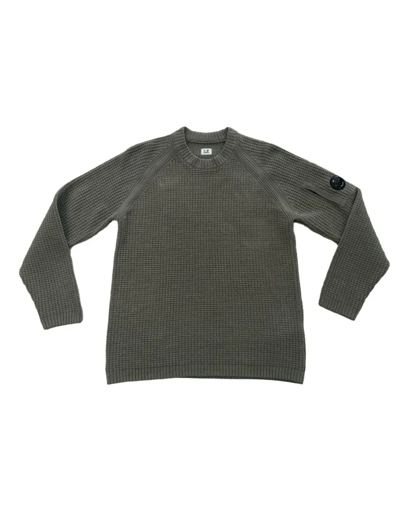 C.P. Company Waffelstrick-Pullover mit Linsen-Detail - Grün Grün