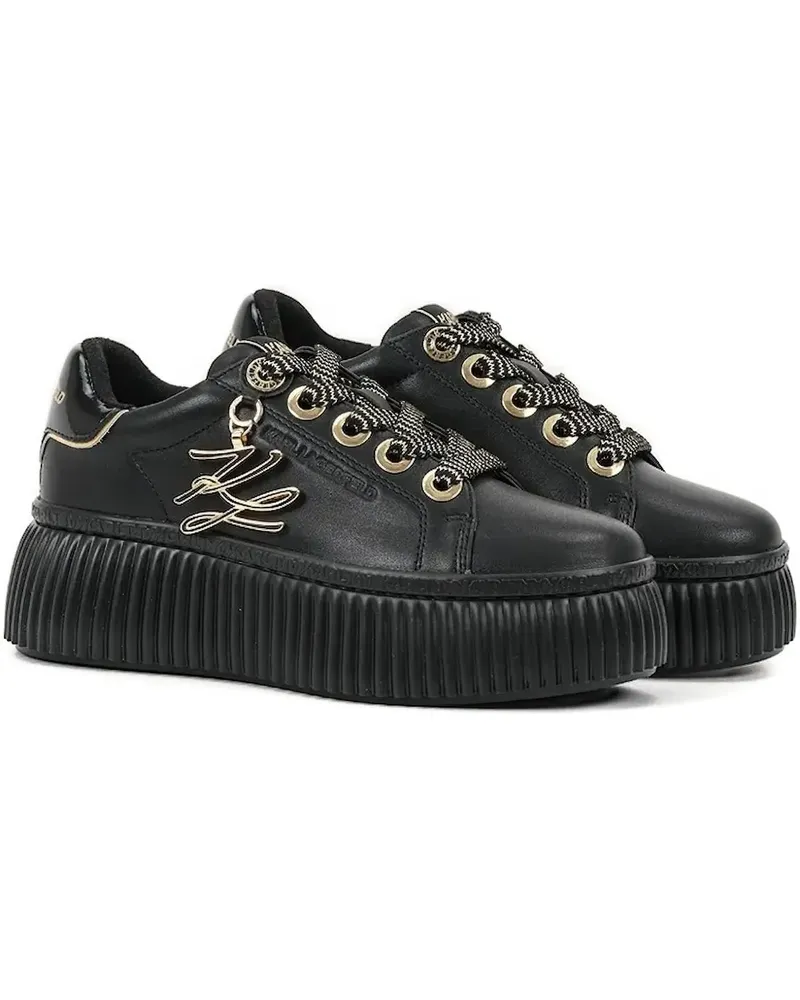 Karl Lagerfeld IKON Sneakers mit Logo-Schild - Schwarz Schwarz