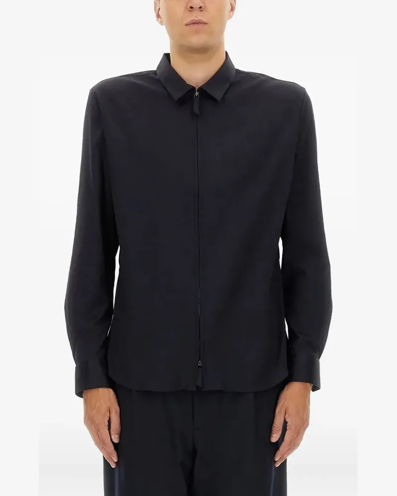 Giorgio Armani long-sleeves cotton shirt - Blau Blau