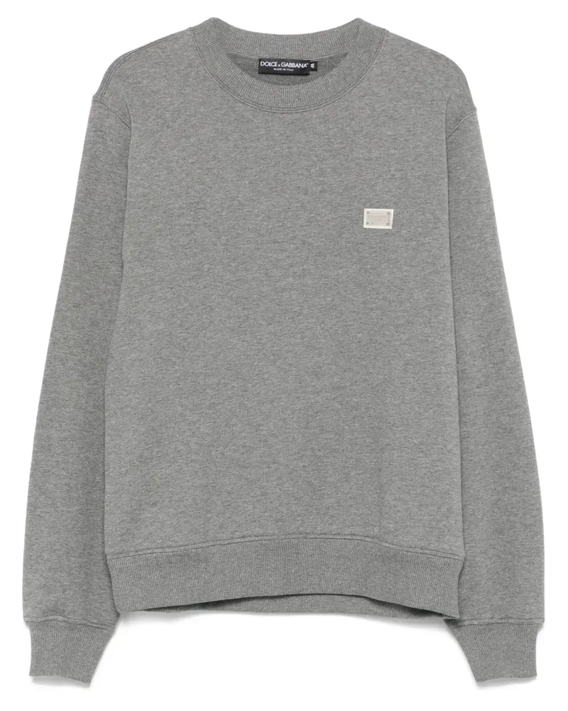 Dolce & Gabbana Sweatshirt mit Logo-Schild - Grau Grau
