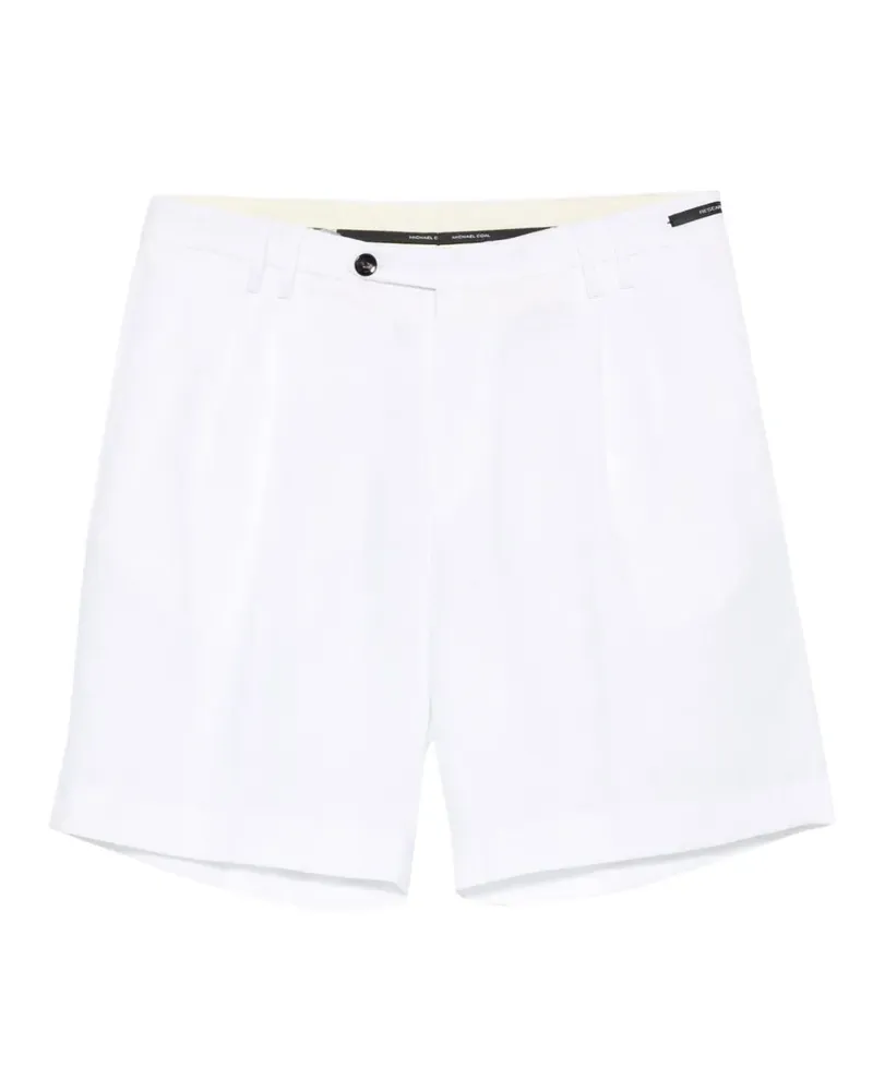 MICHAEL COAL pleated-front button-fastening shorts - Weiß Weiß