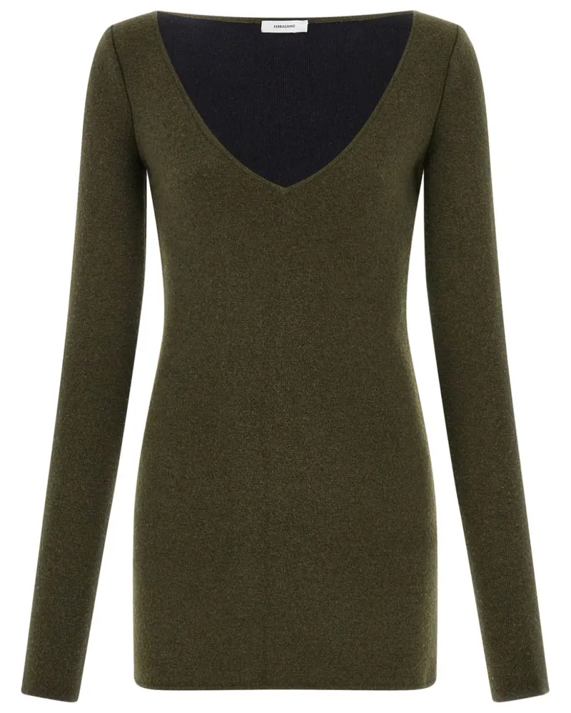 Ferragamo Gestricktes Kleid - Grün Grün
