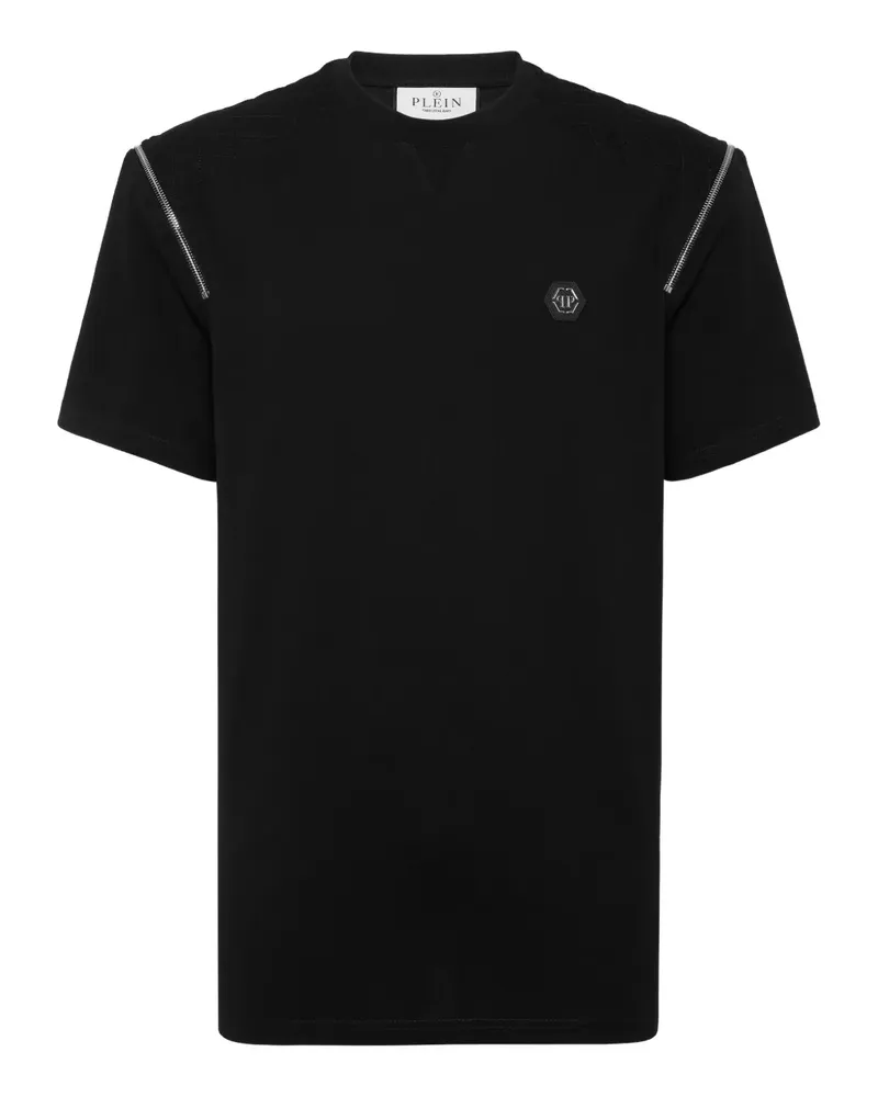 Philipp Plein T-Shirt mit Reißverschluss - Schwarz Schwarz